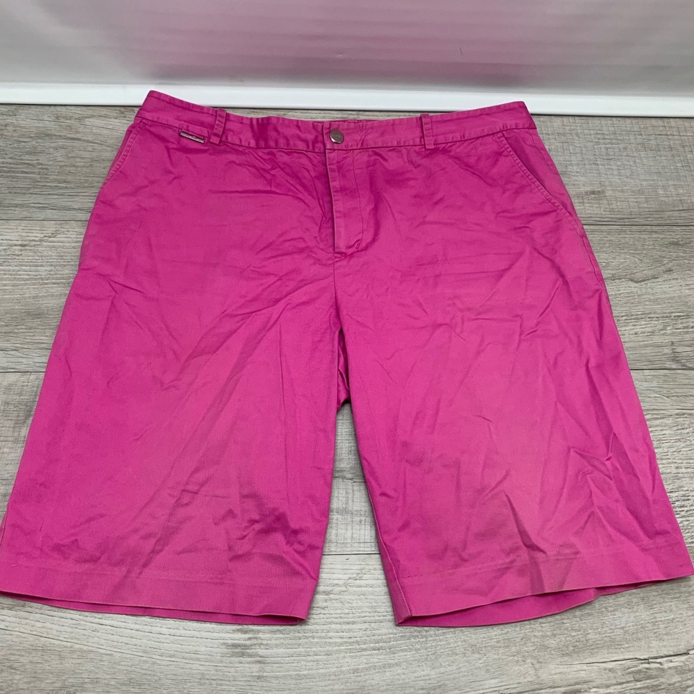 Lauren Active Ralph Lauren Pink Bermuda Shorts Womens Size 14 Stretch Cotton